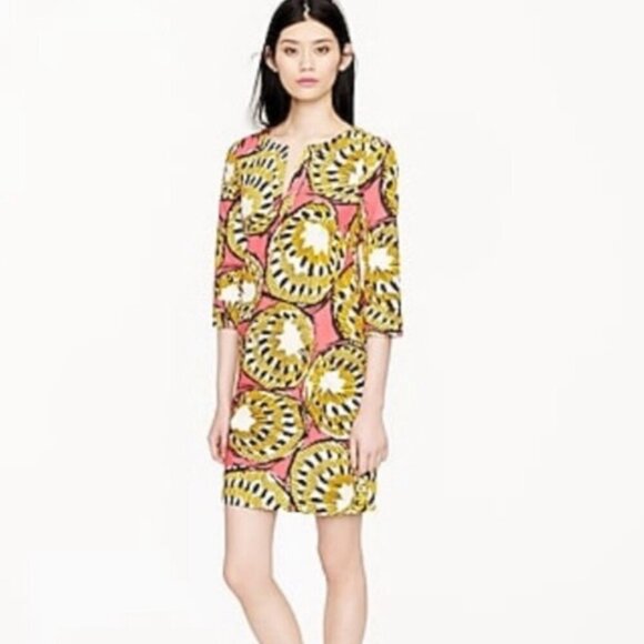 J Crew Green Ratti Electric Kiwi Cotton Tunic Dress Size 4 - Picture 1 of 9